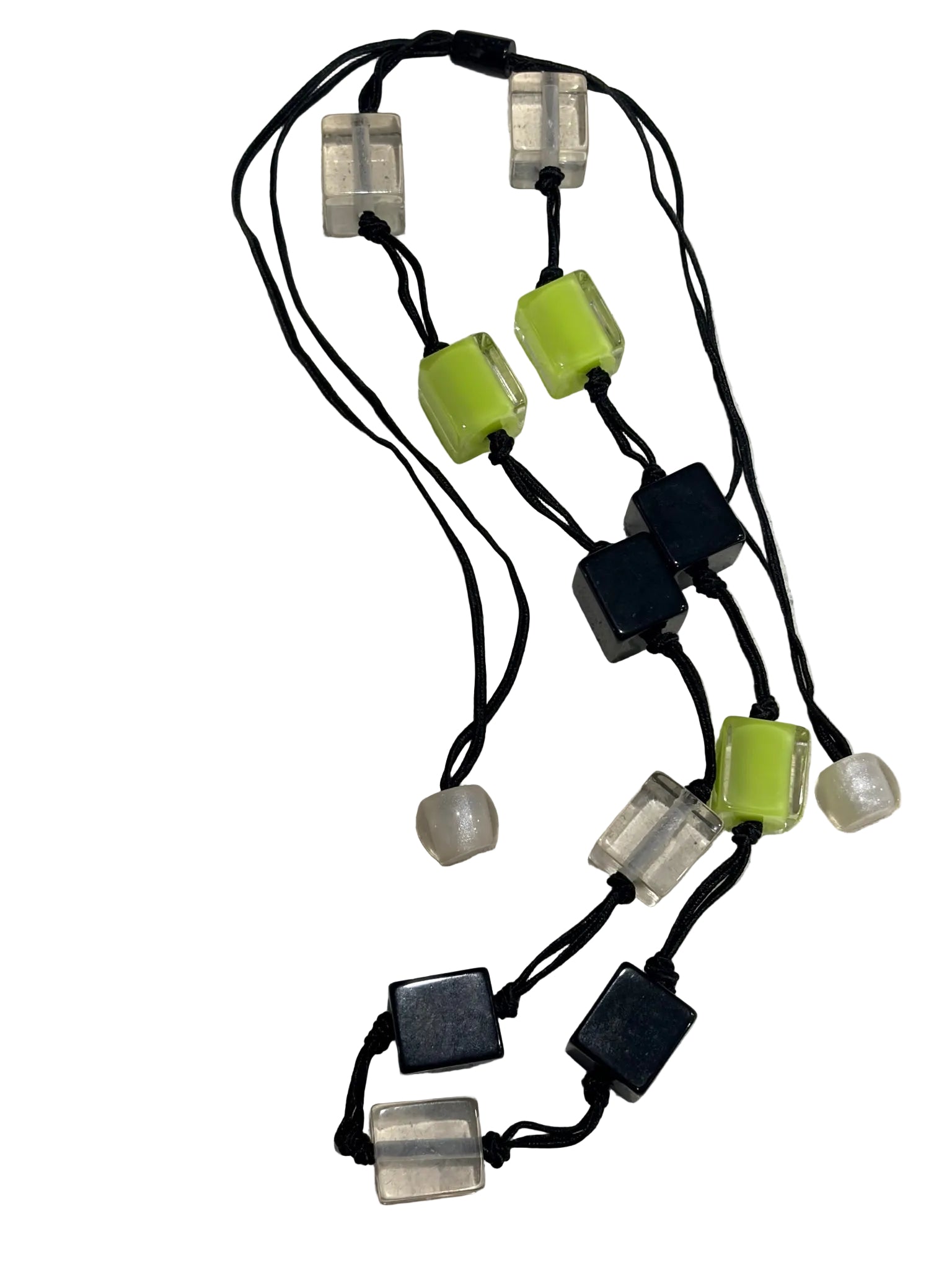 Resin Geometric Cube Bead Necklace Multicolour - Image 2